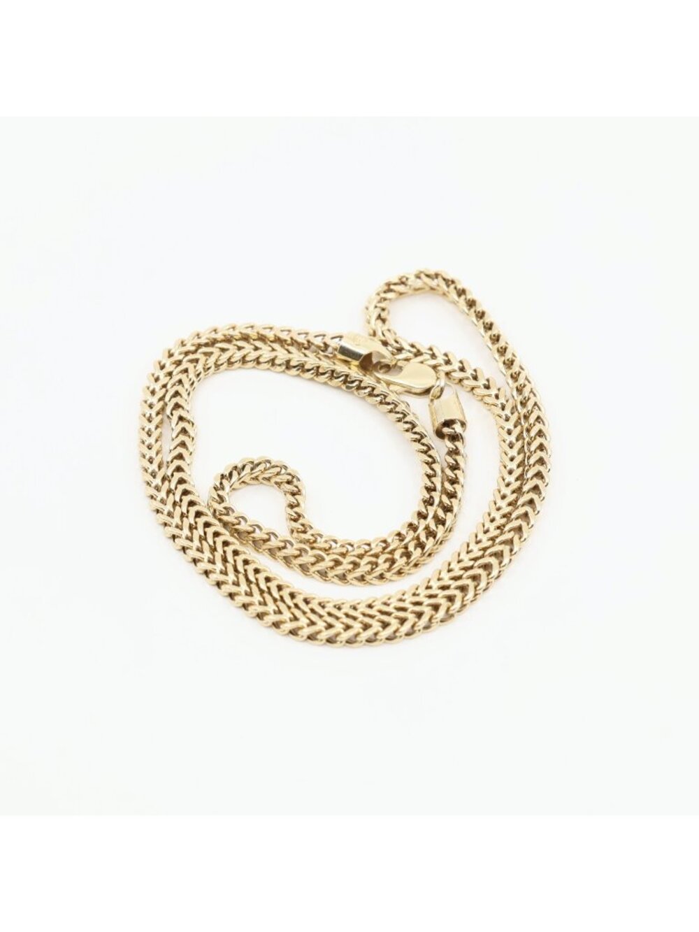 Unique 10K Solid Yellow Gold Designer Franco Link Chain Necklace - 19" Length